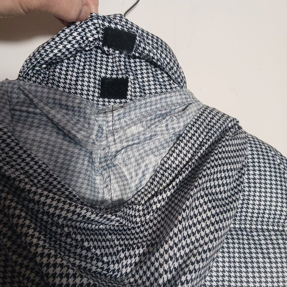 Marc New York, Down Puffer Vest, Black & White Houndstooth, Sz L, Tuck Away Hood - Picture 11 of 16